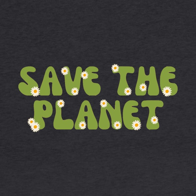 save the planet retro groovy pink and green - earth day by opptop